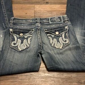 MEK distresses bootcut jeans pants 27 long